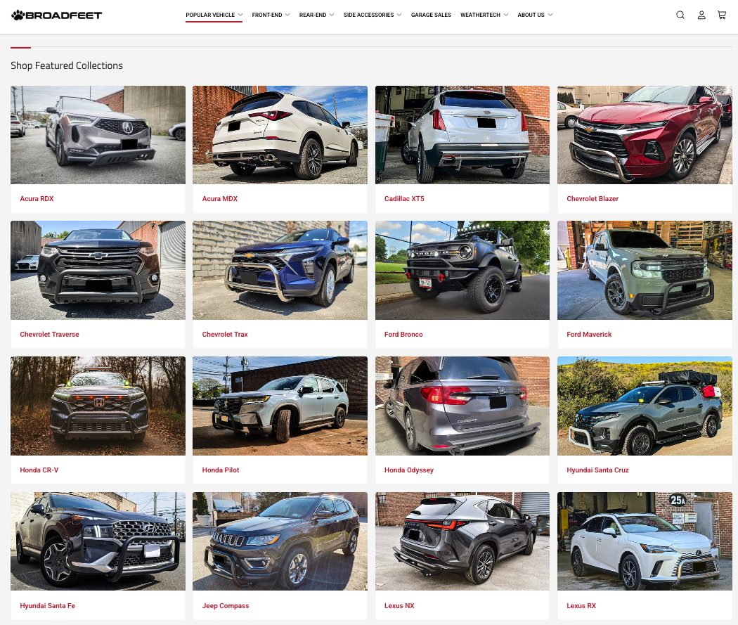 Shop featured collections by vehicle